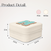 Personalized Jewelry Box, White Travel Jewelry Box with Initial M, Small Monogrammed Jewelry Case Organizer for Girls Women Teen Kids, Mini Travel Essentials Gifts for Birthday Christmas